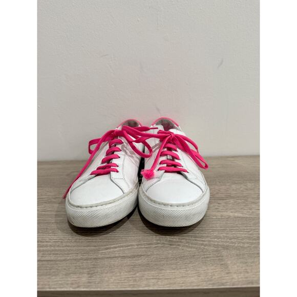 Common Projects Retro Leather Low Top Sneakers White/Pink Women's Size 35 / 5 - Picture 4 of 8